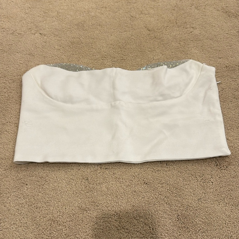 White sparkly crop top